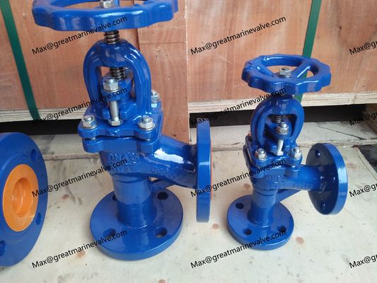DIN Cast Iron Flanged Angle Valve.Angle Check PN6/10/16/25/40/64 Wajah ke wajah sesuai dengan DIN3202F1 sesuai dengan DIN2533