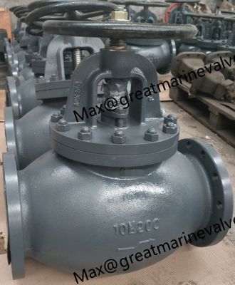 JIS F7307 VALVE ANGLE MARINE CAST IRON 10K 2&quot; sampai 14&quot; DN50-DN450