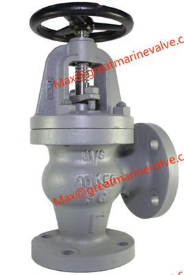 JIS F7308 VALVE ANGLE MARINE CAST IRON 10K 2&quot; sampai 14&quot; DN50-DN450