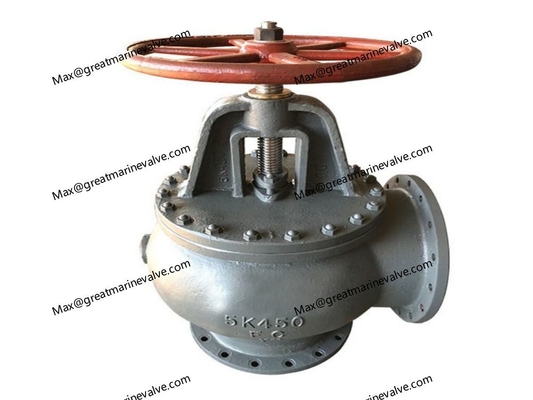 Qingdao Marine Cast Iron Screw Down Periksa Katup Sudut JIS F7354 5K