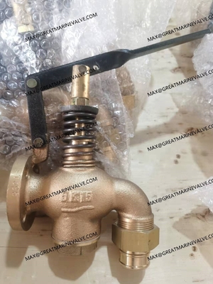 JIS F7398U 5K Tangki minyak bahan bakar perunggu laut katup pembuangan penutupan diri